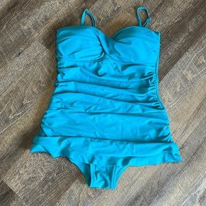 Shore Shapes Swimwear One Piece Swimsuit with Skirt Size 10 (see description)